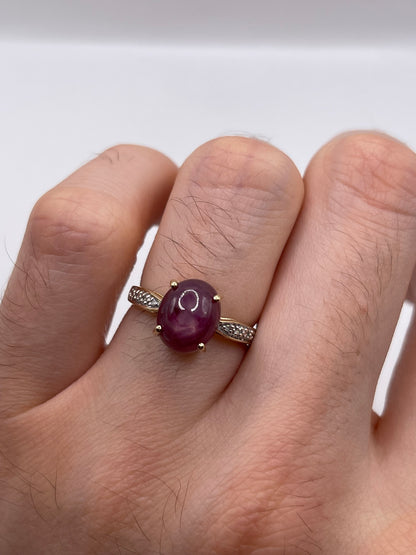 9ct gold star ruby and diamond ring