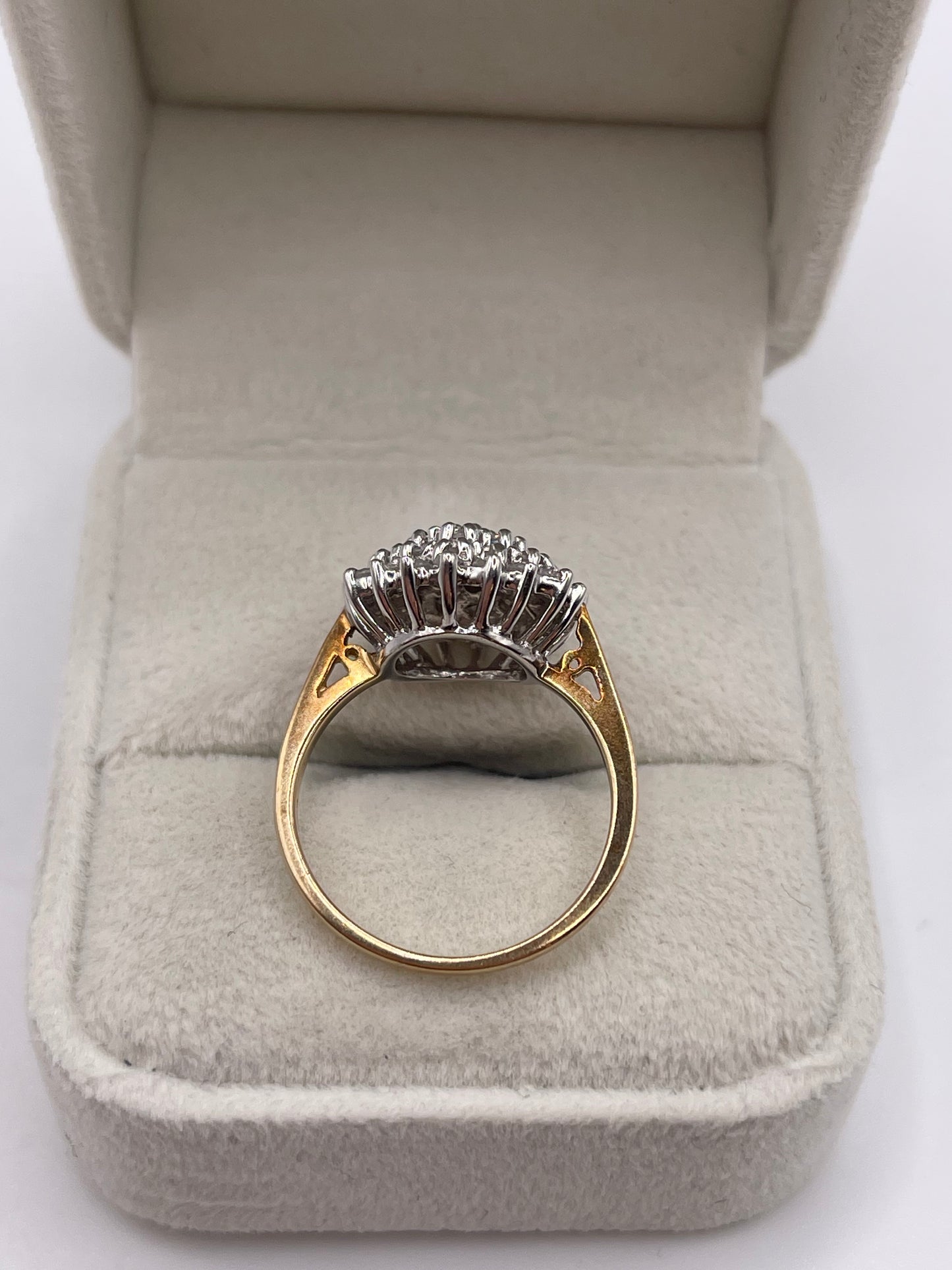 9ct gold 1ct diamond cluster ring