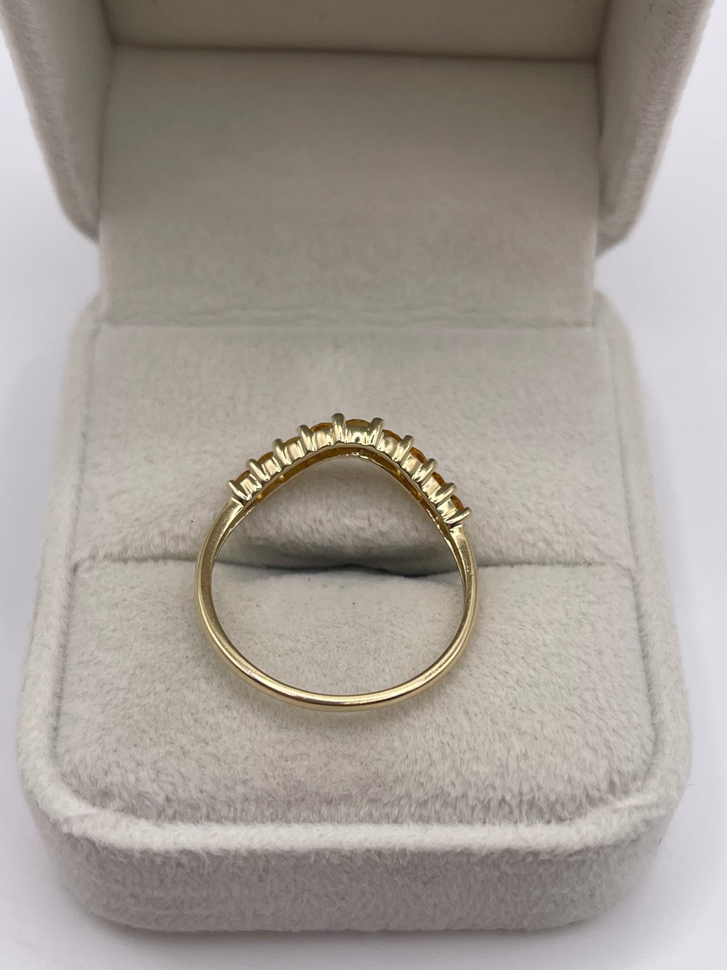 9ct gold citrine wishbone ring