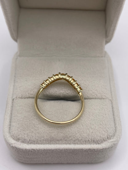 9ct gold citrine wishbone ring