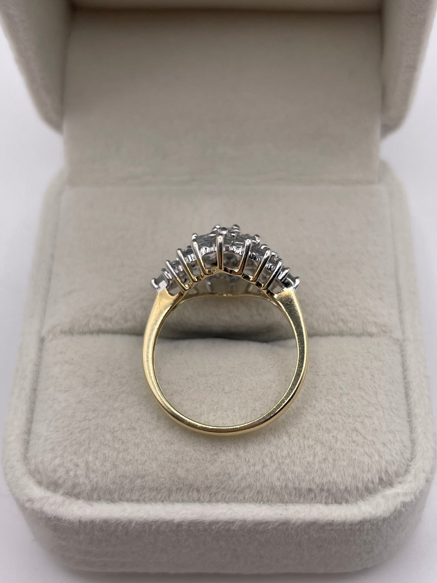 9ct gold aquamarine cluster ring
