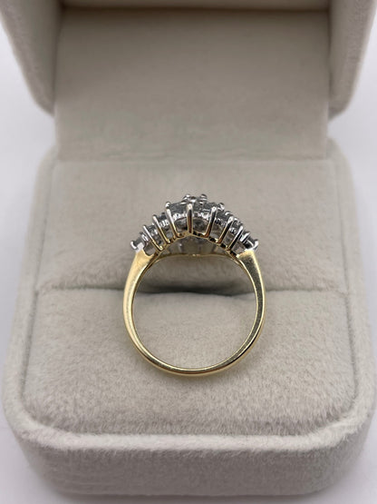 9ct gold aquamarine cluster ring
