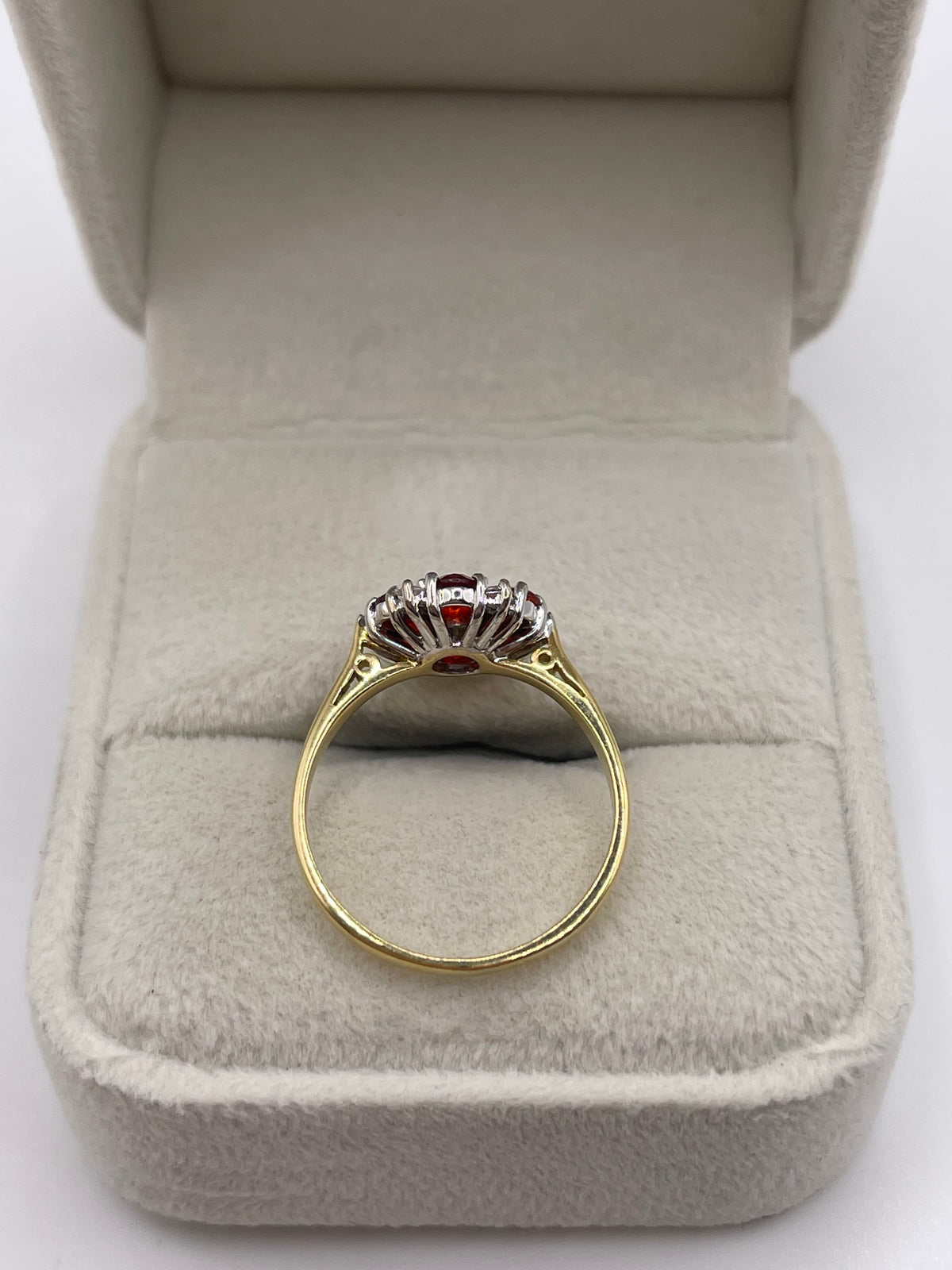 18ct gold fire opal and diamond ring