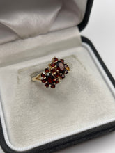 Load image into Gallery viewer, 9ct gold garnet cluster ring
