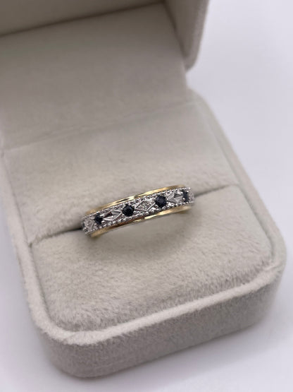 9ct gold sapphire and diamond eternity ring