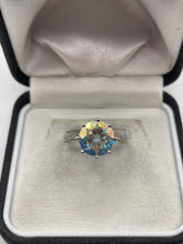 Load image into Gallery viewer, 9ct white gold topaz and diamond ring
