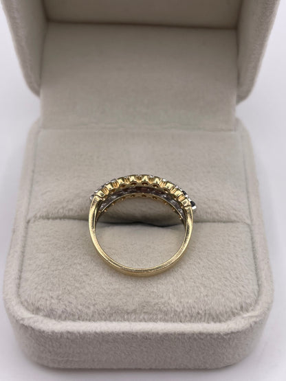 9ct gold sapphire and diamond ring