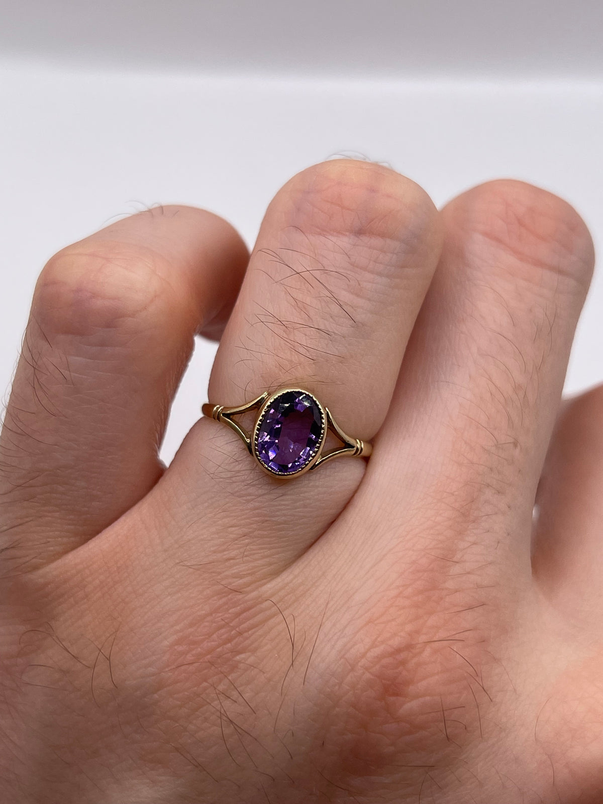9ct gold amethyst ring