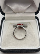 Load image into Gallery viewer, 9ct white gold orange sapphire and zircon ring
