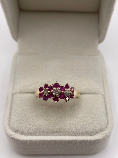 14ct gold ruby and diamond ring