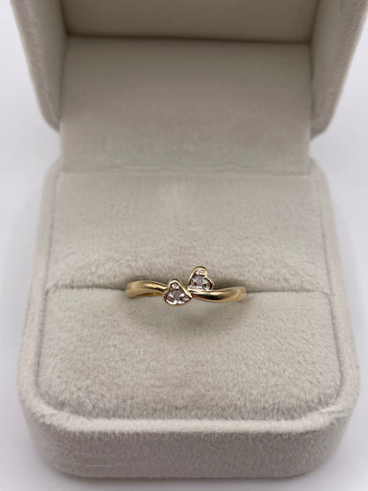9ct gold diamond heart ring