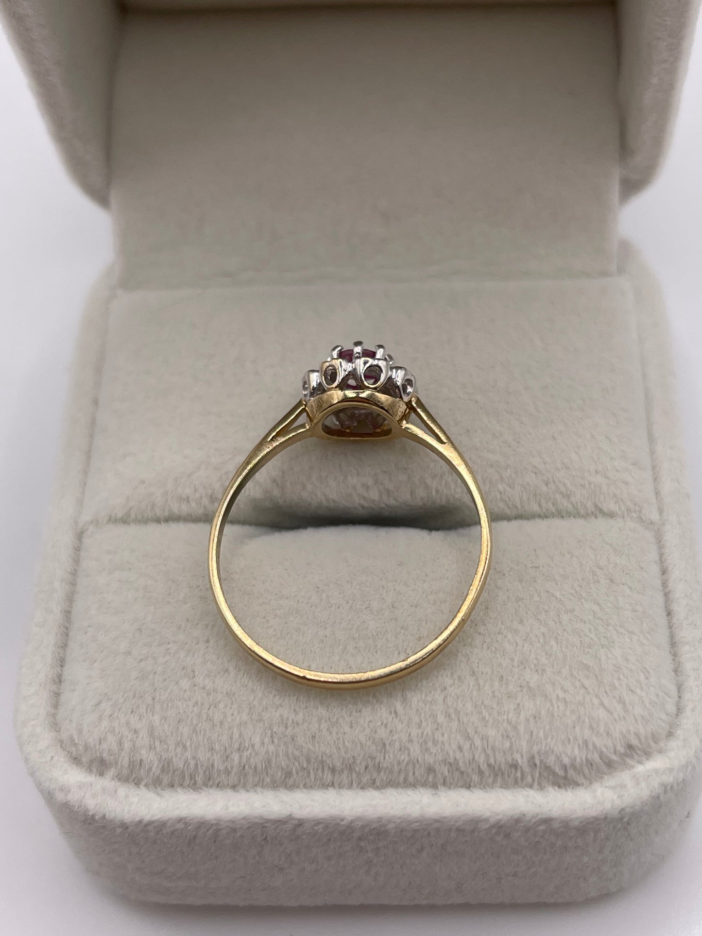 9ct gold ruby and diamond ring