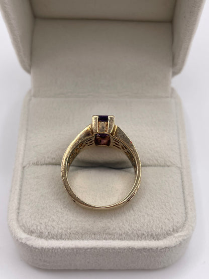 9ct gold amethyst ring