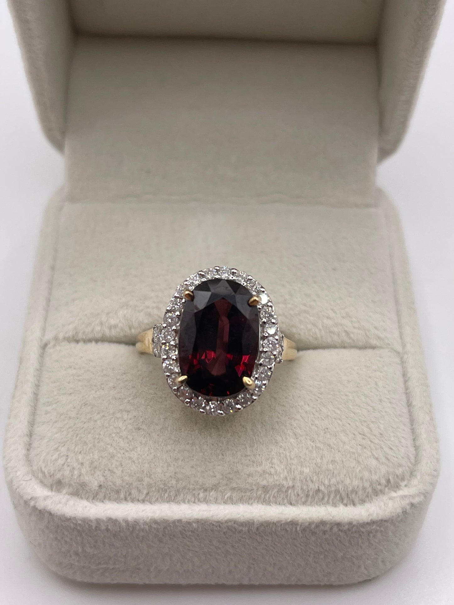 9ct gold tourmaline and diamond ring