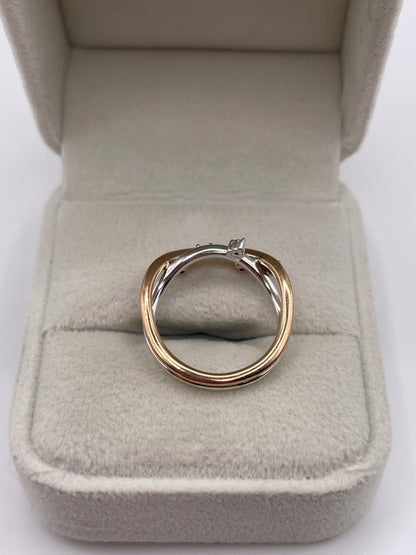 9ct two tone gold diamond ring