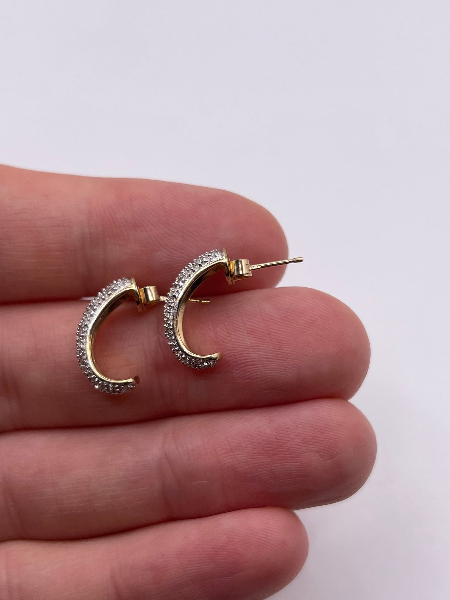 9ct gold diamond cluster earrings