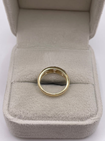 9ct gold cz gypsy ring