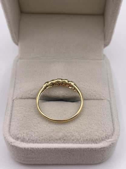 9ct gold diamond croissant ring