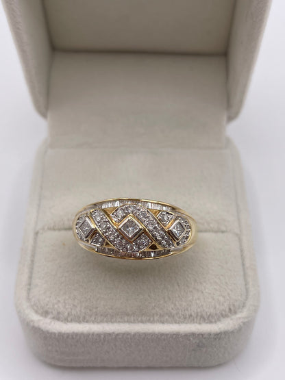 14ct gold diamond cluster ring