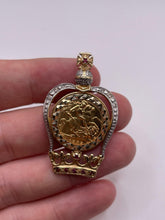 Load image into Gallery viewer, 22ct half sovereign and 9ct gold ruby and diamond royal crown pendant
