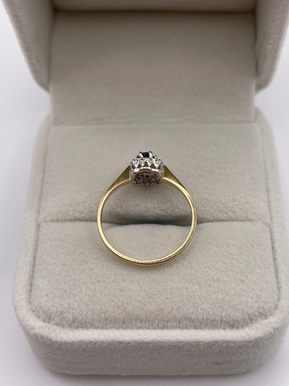 9ct gold topaz and diamond ring