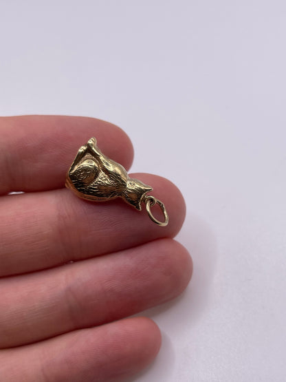9ct gold cat charm