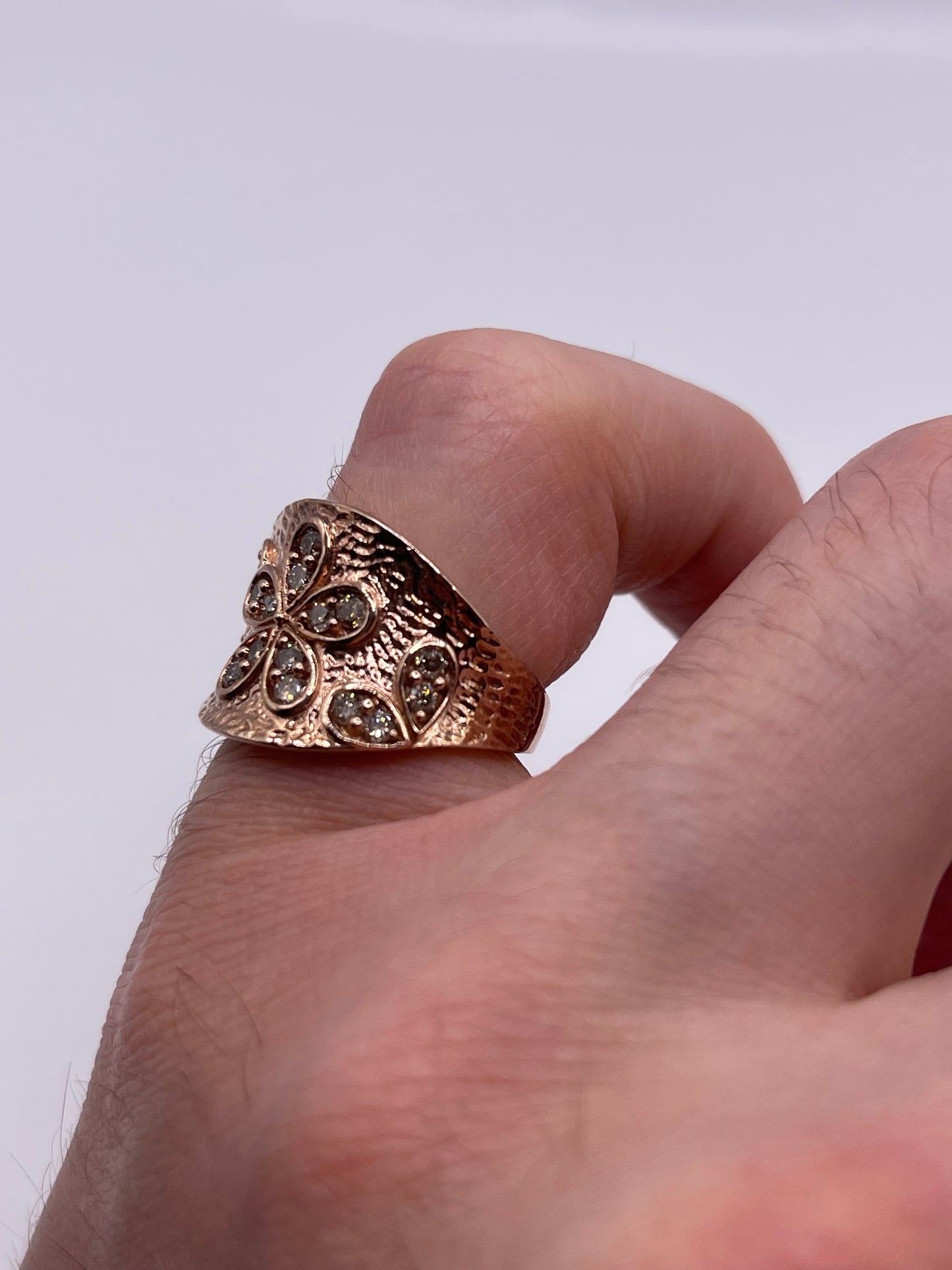 Silver diamond ring