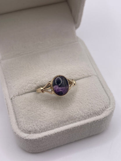 9ct gold blue John ring