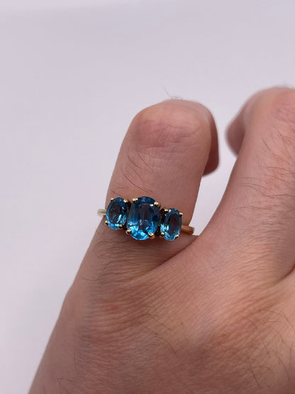 9ct gold blue topaz ring