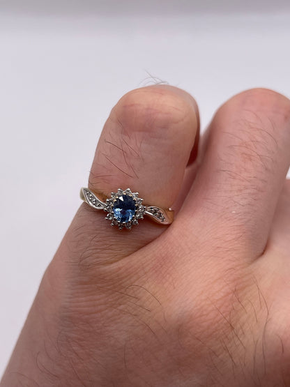 9ct gold sapphire and diamond ring