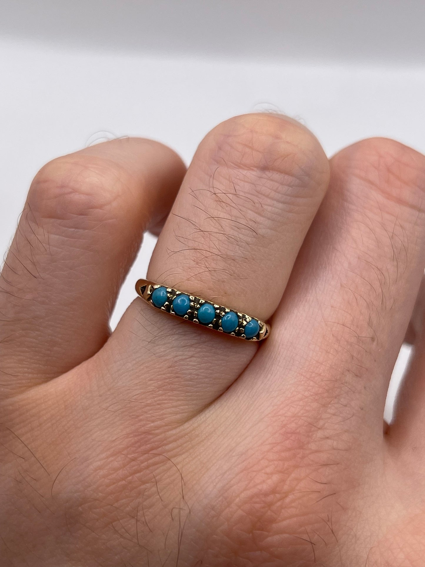 9ct gold turquoise ring