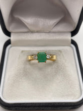 Load image into Gallery viewer, 18ct gold emerald and diamond ring
