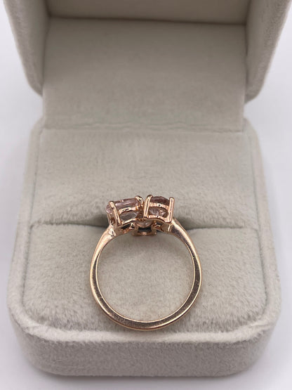 9ct rose gold morganite and diamond ring