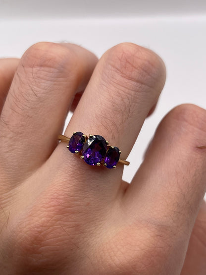 9ct gold amethyst ring