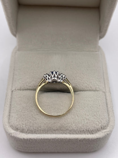 9ct gold sapphire and diamond ring