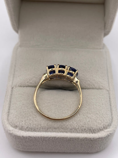 9ct gold kyanite and diamond ring