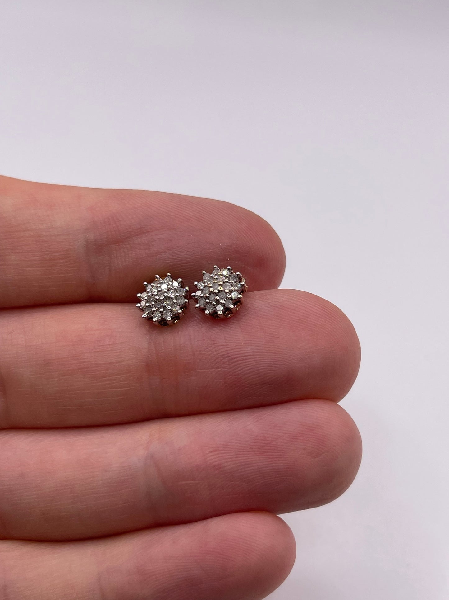 9ct gold diamond earrings