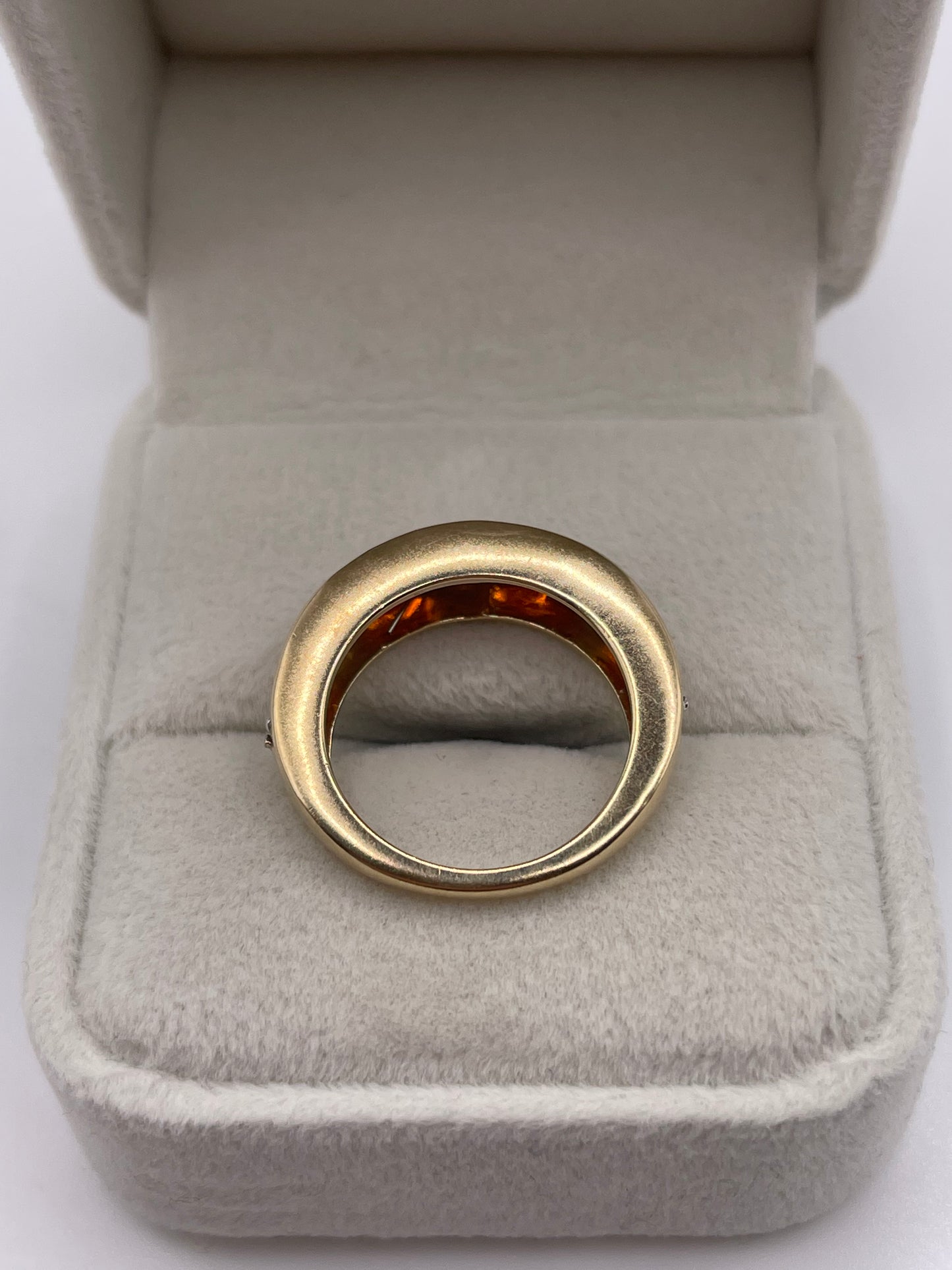 9ct gold fire opal and zircon ring