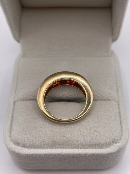9ct gold fire opal and zircon ring