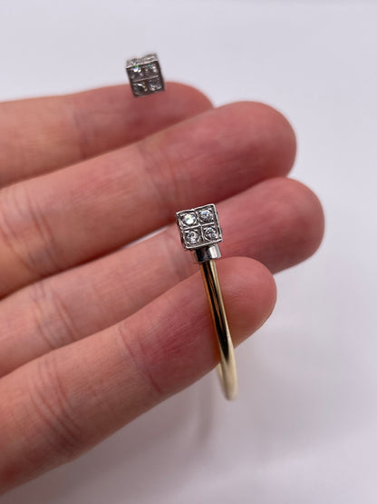 9ct gold cz bangle