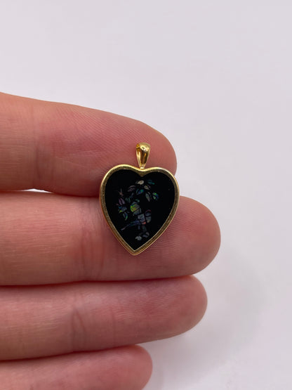 9ct gold onyx and opal pendant