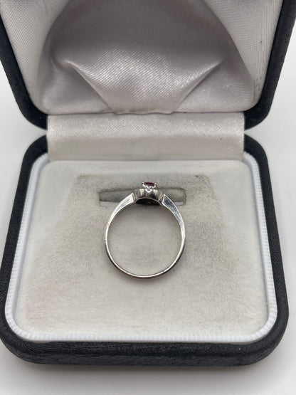18ct white gold ruby and diamond ring