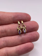 Load image into Gallery viewer, 9ct gold amethyst earrings
