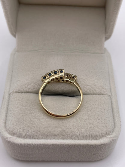 9ct gold sapphire and diamond ring