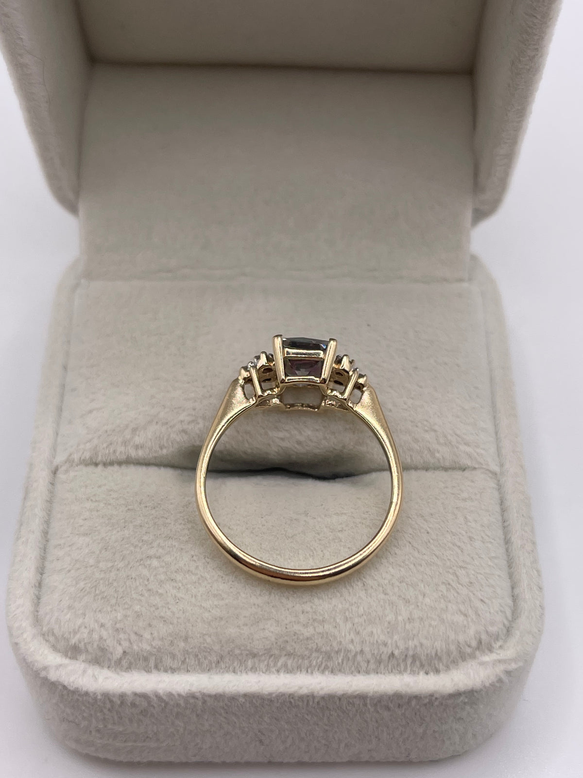 9ct gold mystic topaz and diamond ring