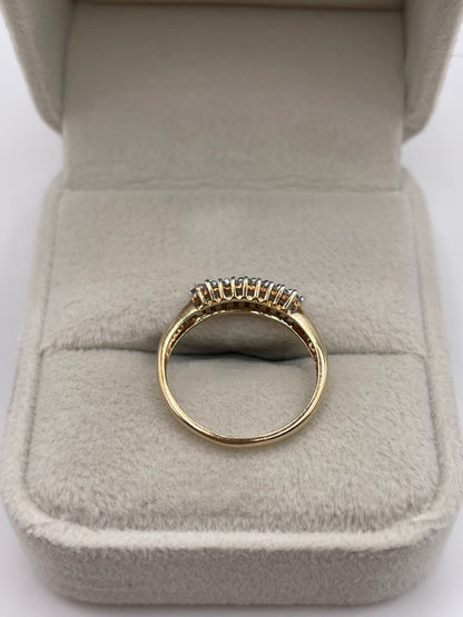 9ct gold diamond cluster ring