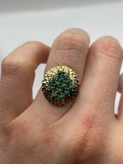 9ct gold turquoise cluster ring