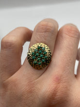 Load image into Gallery viewer, 9ct gold turquoise cluster ring
