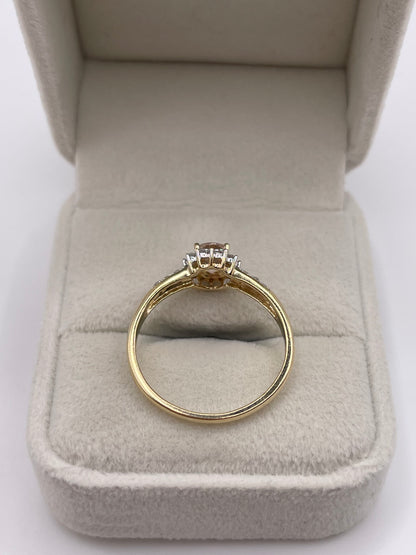 9ct gold morganite and diamond ring