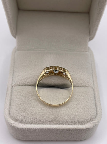 9ct gold topaz and diamond ring